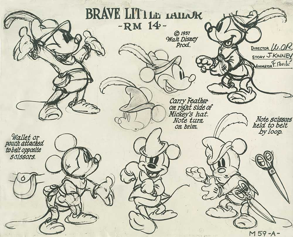 Mickey Mouse Character Sheet for the Brave Little Tailor